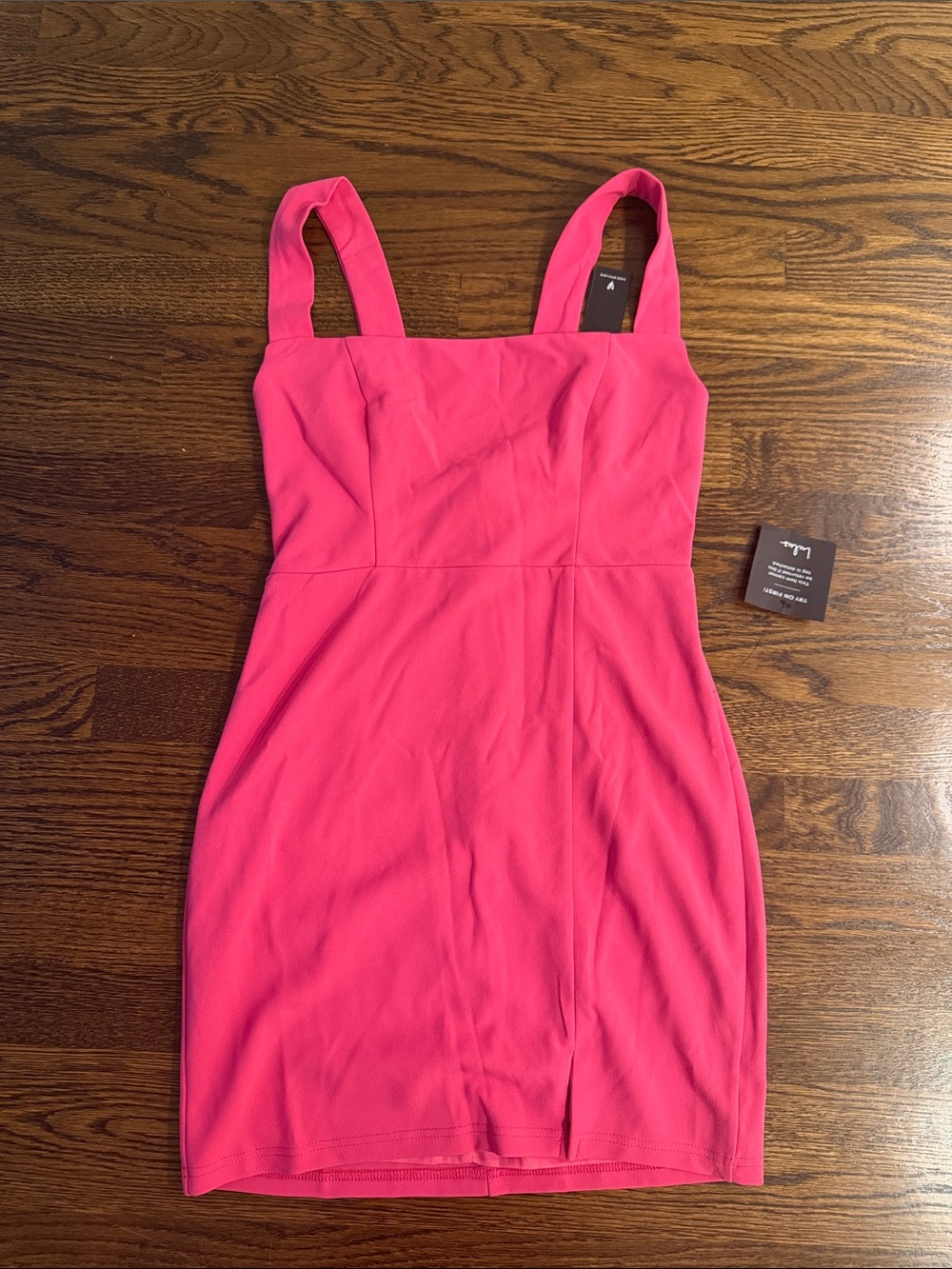 Pink Square-Neck Bodycon Dress - Women's